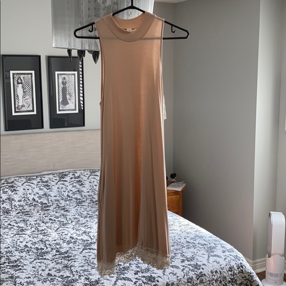 Peach coloured turtle neck dress - size s